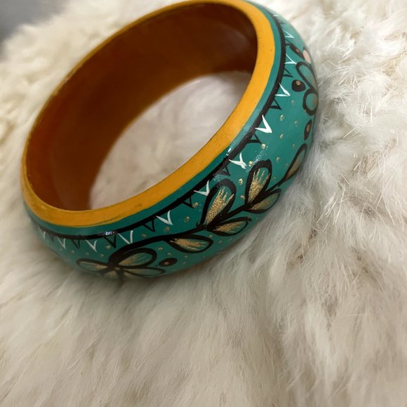 Chunky Teal Bangle - Picture 3 of 3